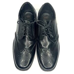 Croft & Barrow Mens 9.5M Kent Black Oxford Dress Shoe Fx Leather Core Technology